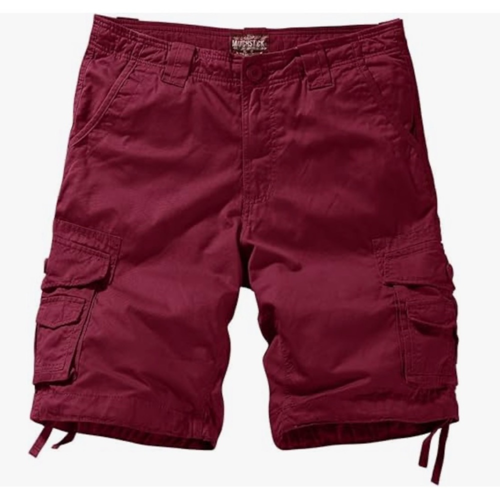 Men’s cargo shorts utility Gorpcore hiking Plum (Red) cotton SZ 5XL NWT